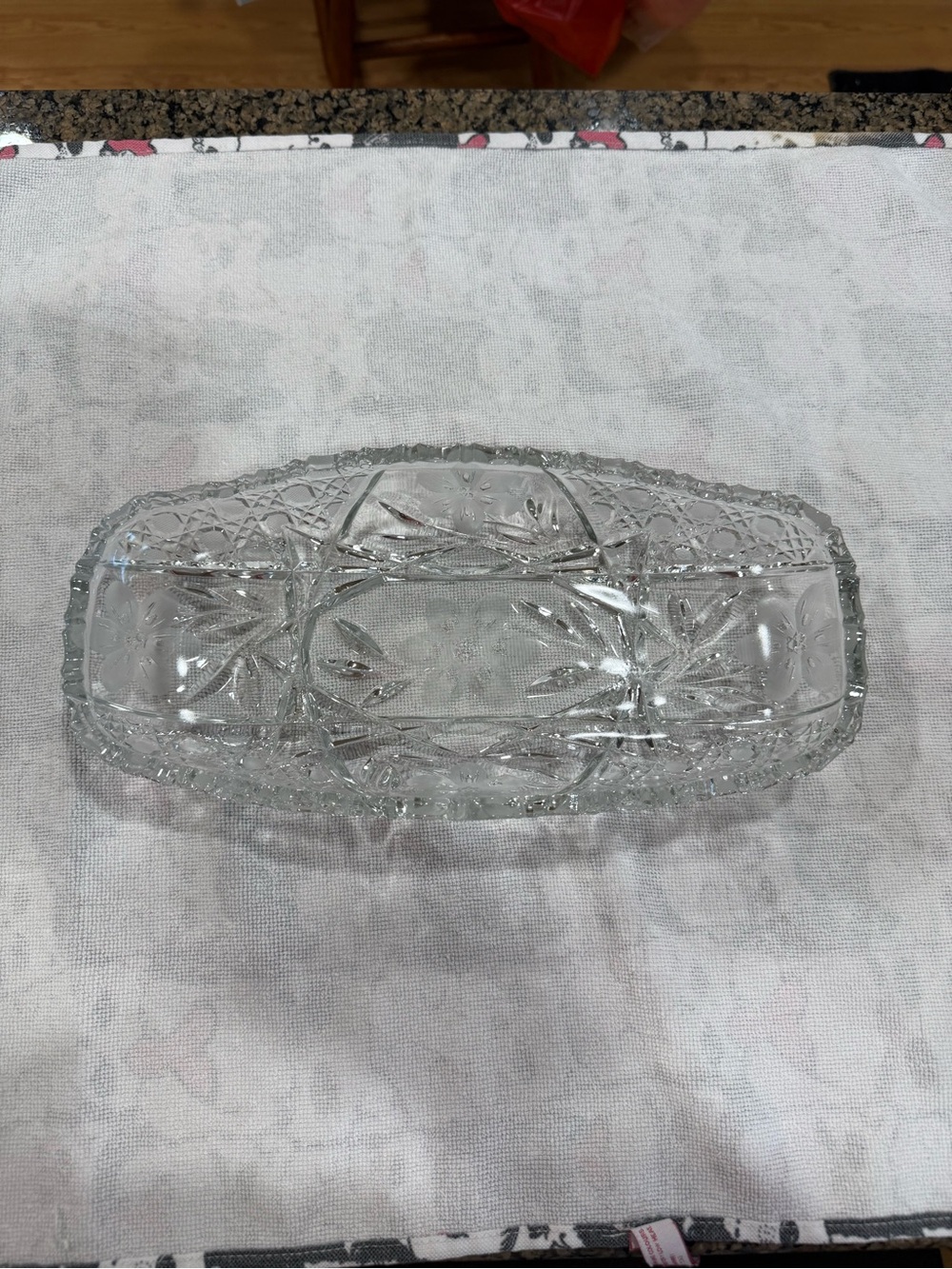 Clear Pressed Glass Decorative Tray - Clear